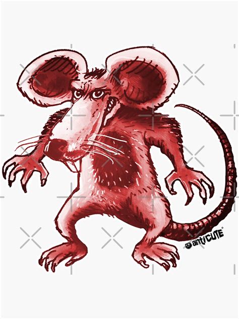 "angry rat cartoon style" Sticker by anticute | Redbubble