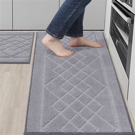 Beqhause Kitchen Rugs Sets Of Non Slip Machine Washable Kitchen Mats