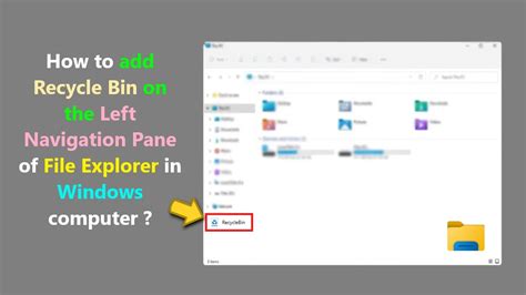 How To Add Recycle Bin On The Left Navigation Pane Of File Explorer In