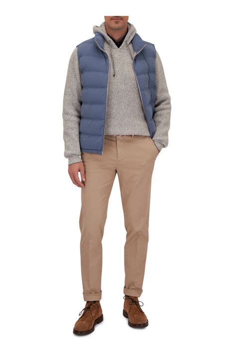 Brunello Cucinelli Light Blue Quilted Nylon Down Vest