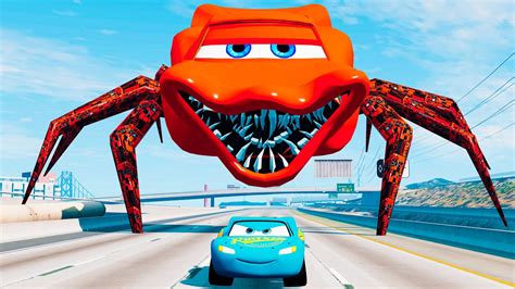 Epic Escape From The Lightning McQueen Spider Eater McQueen VS