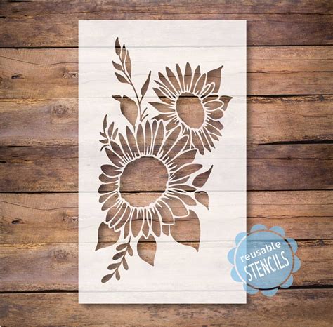 Sunflower Bouquet Reusable Stencil Sunflower Stencil Android