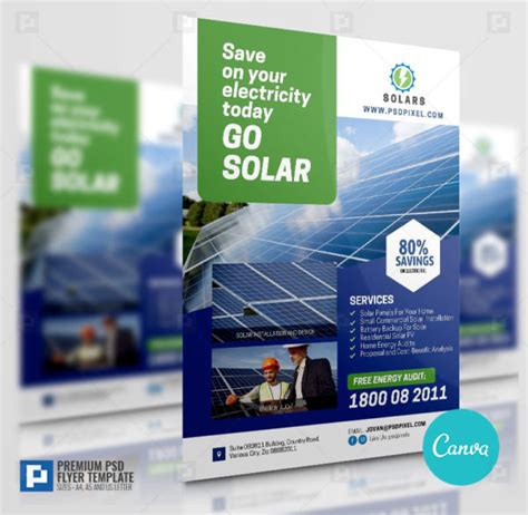 Solar Energy Canva Flyer Psdpixel