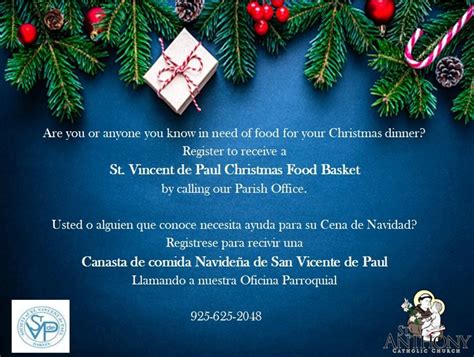 St Vincent De Paul Christmas Baskets Saint Anthony Catholic Church