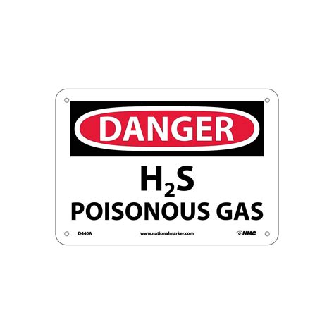 National Marker H S Poisonous Gas X Aluminum Danger Sign D A