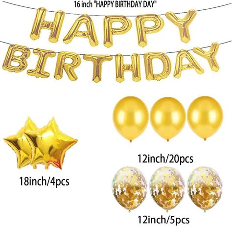 19th Birthday Decorations Party Supplies,19th Birthday Balloons Gold ...