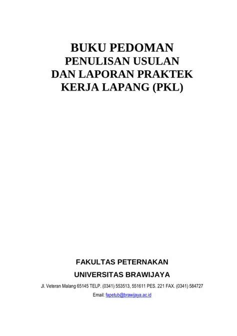 PDF Buku Pedoman Penulisan Usulan Dan Laporan PKL DOKUMEN TIPS