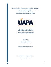 Tarea Administracion De Los Recursos Productivos Karla Gonzalez