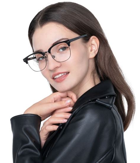 Unisex Full Frame Mixed Material Eyeglasses