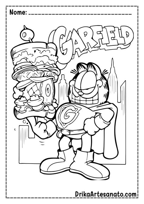 50 Desenhos do Garfield para Colorir Grátis em PDF