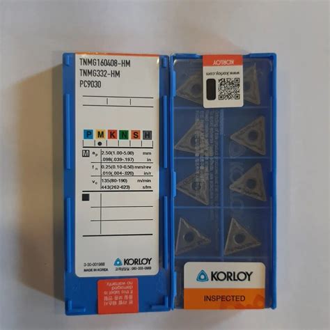 Korloy Carbide TNMG 160408 HM PC9030 For Industrial Material Grade