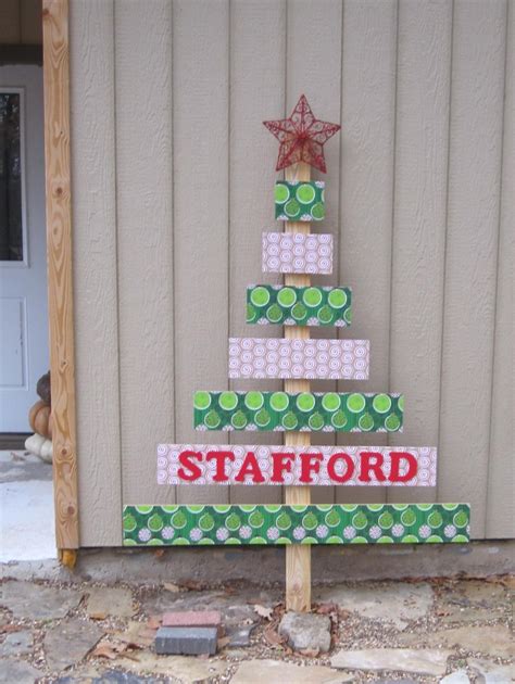 Wooden Christmas Tree Made Out Of 1x6 And 2x4 Christmas Crafts