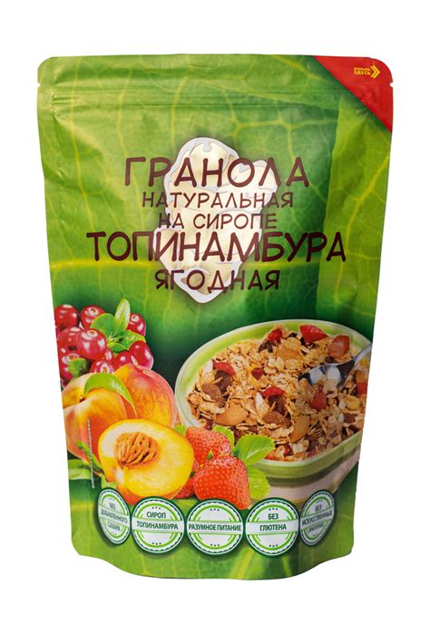 Гранола натуральная на сиропе топинамбура ягодная без сахара 250г ...