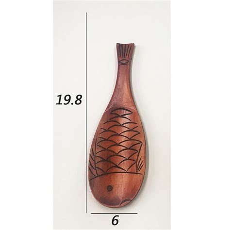 1 шт. рисовая ложка в форме рыбы деревянная натуральная ручная резная ...