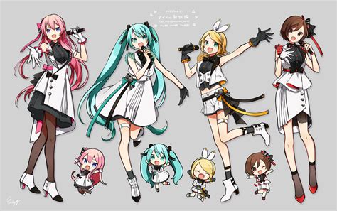 Hatsune Miku Kagamine Rin Megurine Luka Meiko More More Jump Miku And 3 More Vocaloid And