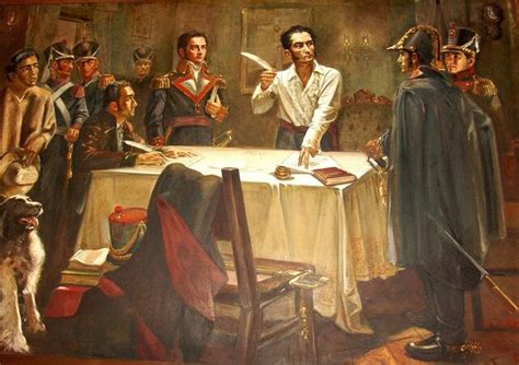 El Libertador Sim N Bol Var Firmando El Decreto De Guerra A Muerte