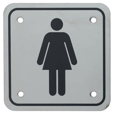 Ladies Square Toilet Door Sign 95 X 95mm Stainless Steel