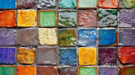 Premium Photo Colorful Ceramic Tile Wall Texture Background Closeup