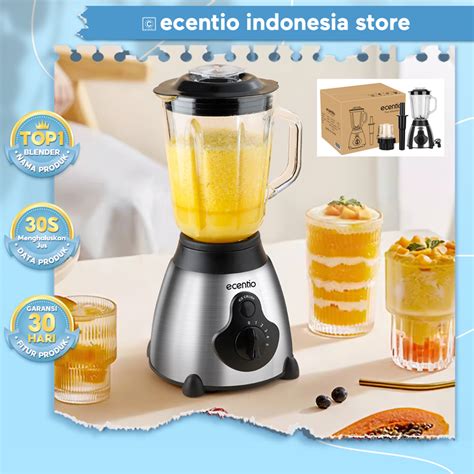 Jual Ecentio Blender 1 8L Stainless Gelas Kaca Tebal Rakii Blender