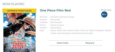 Film One Piece Red Tayang Sampai Kapan Tanggal Berapa Di Bioskop Ini Jadwal Tayang Film One