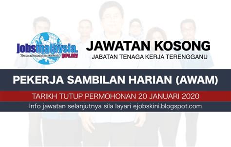 Jawatan Kosong Jabatan Tenaga Kerja Terengganu Januari