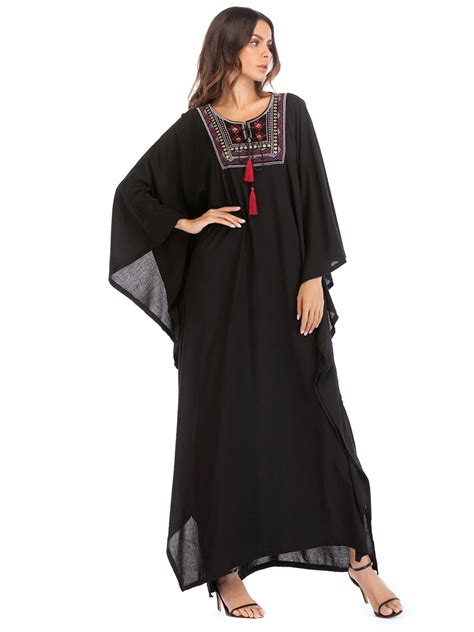 A3396 Sexy Chiffon Charming Moroccan Black Caftan Dubai Kaftans Abaya