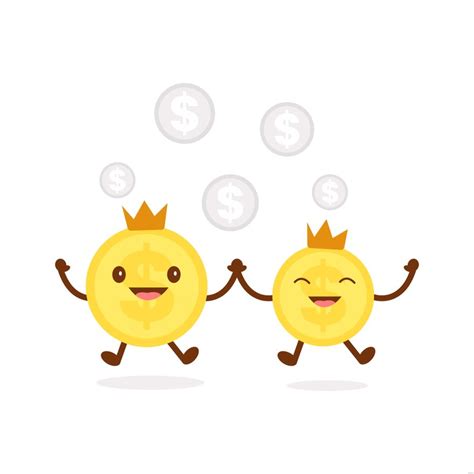 Cartoon Coins Illustration in Illustrator, SVG, JPG, EPS, PNG ...