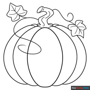 Pumpkin Coloring Page Easy Drawing Guides