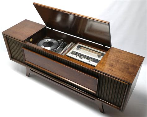 Mid Century Modern Ge Vintage Stereo Console Record Player Changer