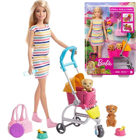 Игровой набор "Кукла Барби с щенками в коляске" Barbie