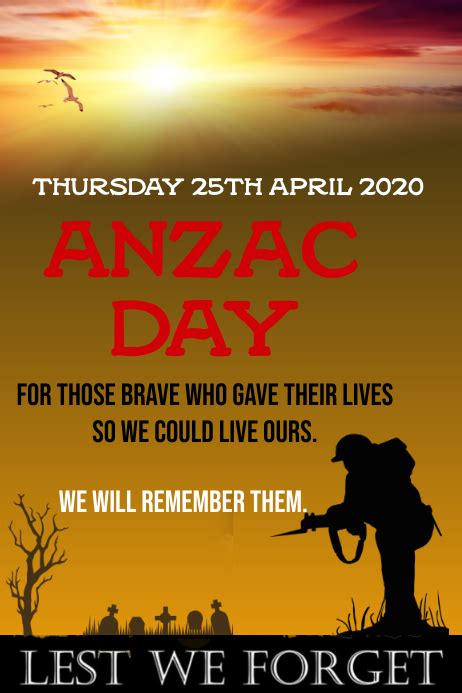 Anzac Day Template Postermywall