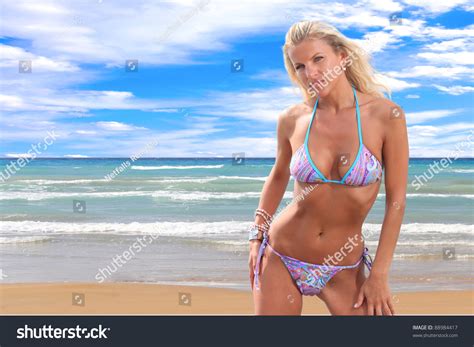 Sexy Fit Blond Woman Bikini Model Stock Photo Shutterstock