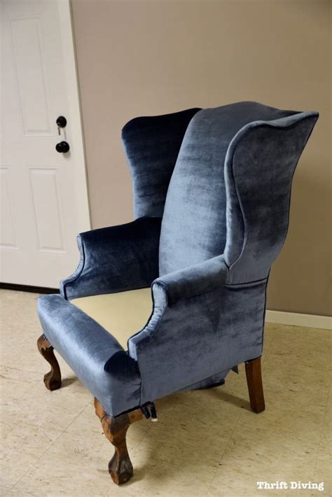 How To Reupholster A Wingback Chair Youtube Vikki Sweat