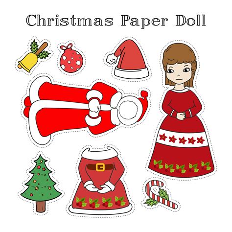 5 Best Images Of Christmas Paper Doll Printable Crafts Santa Claus