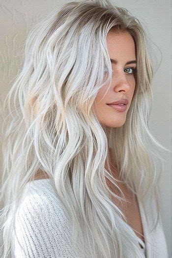 Silver Platinum Waves. in 2024 | Platinum blonde hair color, Summer ...