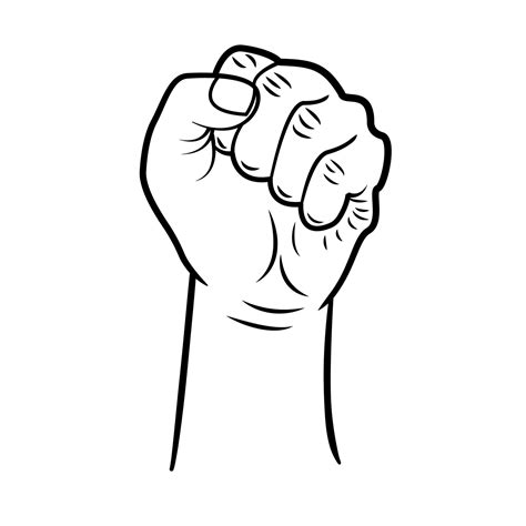 hand fist up black color line art vector design illustration 21898032 ...