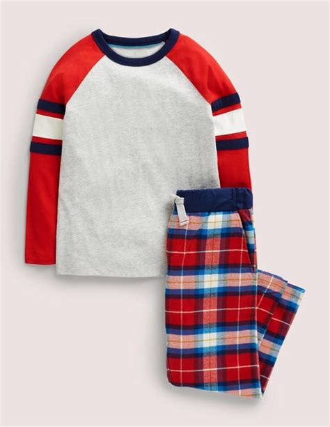 Cosy Brushed Pyjama Set Red Green Check Boden Eu