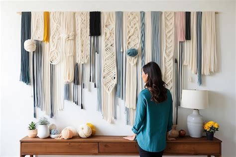 Premium Photo Diy Yarn Wall Art Installation