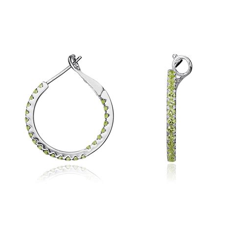 Peridot Hoop Earrings In Sterling Silver Blue Nile