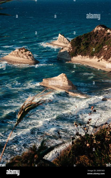 Beautiful View Of Cape Drastis In The Island Of Corfu In Greece Stock