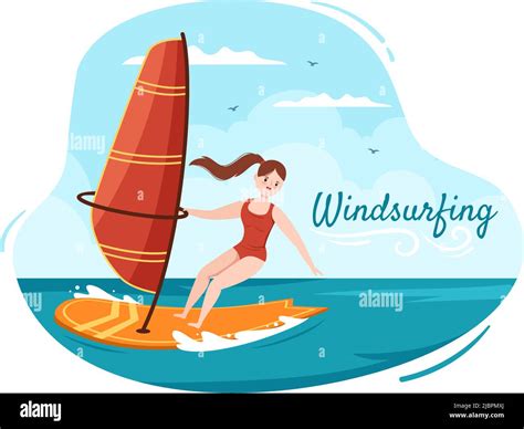 Windsurfen Im Meer Stock Vektorgrafiken Kaufen Alamy