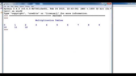 How To Create Multiplication Tables In Python With Nested For Loop