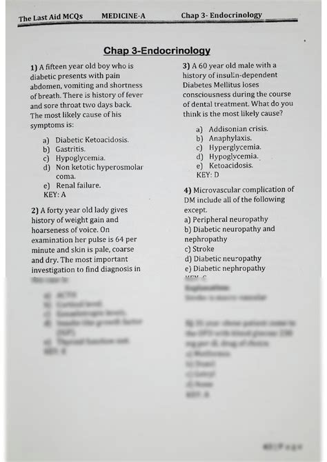 Solution Medicine Endocrinology Mcqs Part 1 Studypool