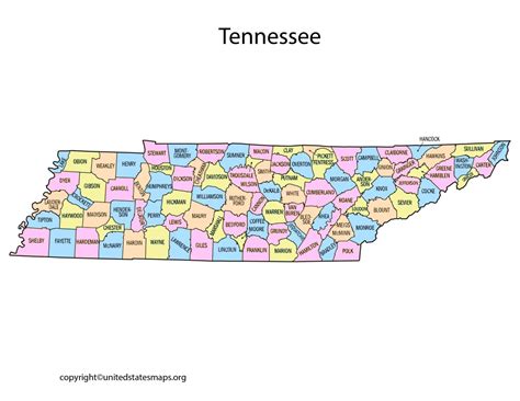 Tennessee County Map | Map of Counties in Tennessee