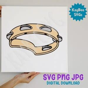 Tambourine SVG PNG Clipart Digital Vector Cut File Etsy