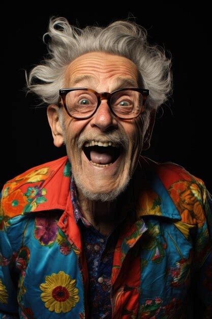 Premium Photo Portrait Of A Cheerful Elderly Man With Glasses On A