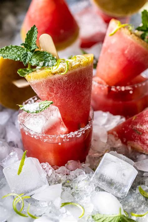 Salted Spicy Watermelon Margarita Popsicles Yummy Recipe