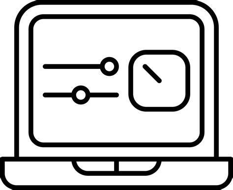 Windows Control Panel Icon In Black Line Art. 24180453 Vector Art at ...