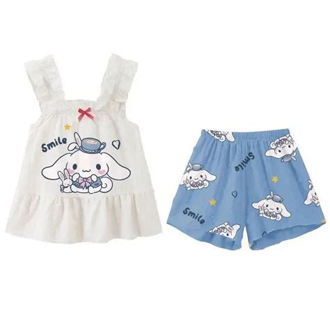 Miniso Anime Cinnamoroll Bow Pajamas Kawaii Cartoon Kuromi My Melody