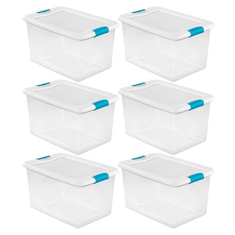 Sterilite Flip Top Storage Box With Hinged Lid Plastic Clear 24 Pack